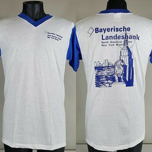 80s BAYERISCHE LANDESBANK T Shirt L NYC Branch Tee